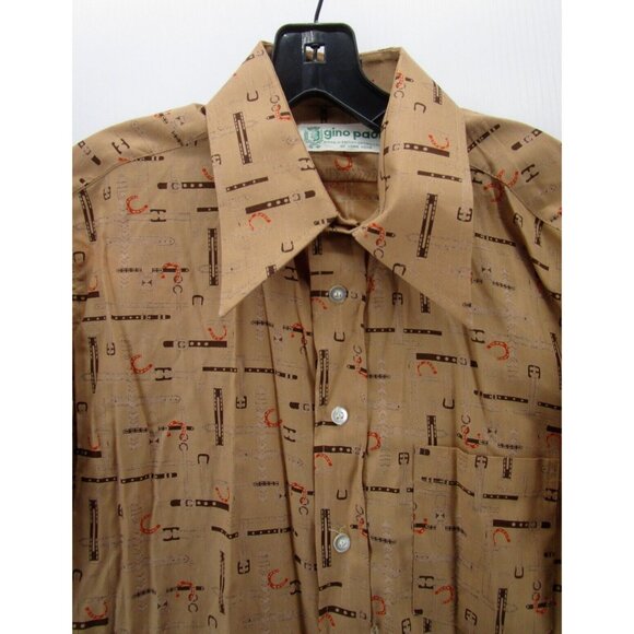 VINTAGE Gino Paoli Shirt Large Button Down Equestrian Horses 90s 80s - Picture 2 of 10